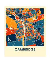 Charger l&#39;image dans la galerie, Affiche cartographique de Cambridge Ontario - Style Chroma
