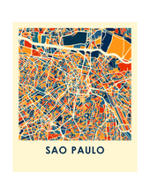 Charger l&#39;image dans la galerie, Affiche cartographique de Sao Paulo - Style Chroma
