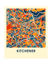Load image into Gallery viewer, Kitchener Ontario Map Print - Full Color Map Poster
