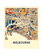 Charger l&#39;image dans la galerie, Affiche cartographique de Melbourne - Style Chroma
