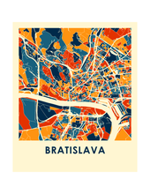 Load image into Gallery viewer, Bratislava Map Print - Full Color Map Poster
