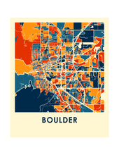 Charger l&#39;image dans la galerie, Affiche cartographique de Boulder - Style Chroma
