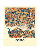 Load image into Gallery viewer, Porto Map Print - Full Color Map Poster
