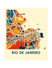 Charger l&#39;image dans la galerie, Affiche cartographique de Rio de Janeiro - Style Chroma
