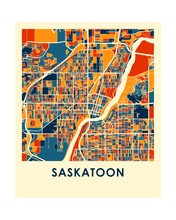 Charger l&#39;image dans la galerie, Affiche cartographique de Saskatoon - Style Chroma
