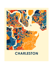 Charger l&#39;image dans la galerie, Affiche cartographique de Charleston - Style Chroma
