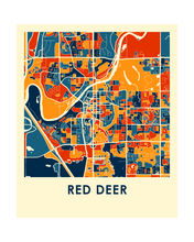 Load image into Gallery viewer, Red Deer Alberta Map Print - Full Color Map Poster
