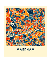 Charger l&#39;image dans la galerie, Affiche cartographique de Markham Ontario - Style Chroma
