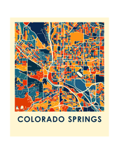 Charger l&#39;image dans la galerie, Affiche cartographique de Colorado Springs - Style Chroma
