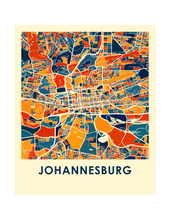 Charger l&#39;image dans la galerie, Affiche cartographique de Johannesburg - Style Chroma
