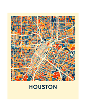 Load image into Gallery viewer, Houston Map Print - Full Color Map Poster
