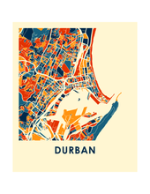 Load image into Gallery viewer, Durban Map Print - Full Color Map Poster
