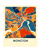 Load image into Gallery viewer, Moncton New Brunswick Map Print - Full Color Map Poster
