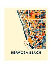 Charger l&#39;image dans la galerie, Affiche cartographique de Hermosa Beach - Style Chroma
