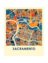 Load image into Gallery viewer, Sacramento Map Print - Full Color Map Poster
