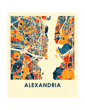 Charger l&#39;image dans la galerie, Affiche cartographique de Alexandria VA - Style Chroma
