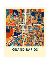 Load image into Gallery viewer, Grand Rapids Map Print - Full Color Map Poster
