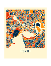 Charger l&#39;image dans la galerie, Affiche cartographique de Perth - Style Chroma
