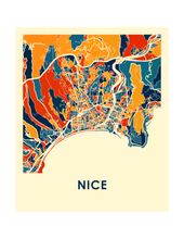 Charger l&#39;image dans la galerie, Affiche cartographique de Nice - Style Chroma
