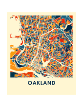 Charger l&#39;image dans la galerie, Affiche cartographique de Oakland - Style Chroma
