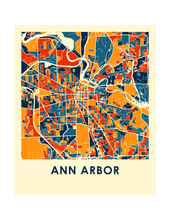Charger l&#39;image dans la galerie, Affiche cartographique de Ann Arbor - Style Chroma
