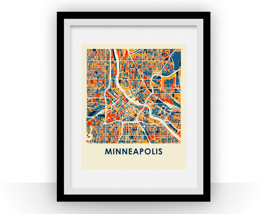 Minneapolis Map Print - Full Color Map Poster