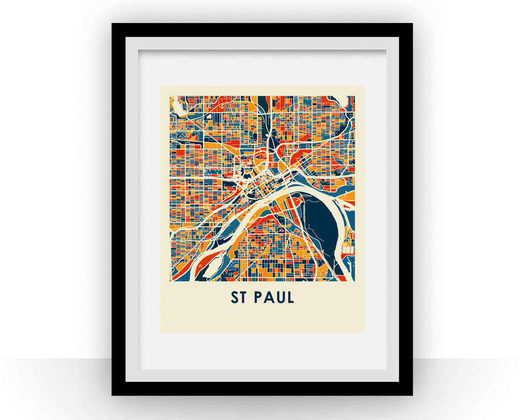 St Paul Map Print - Full Color Map Poster