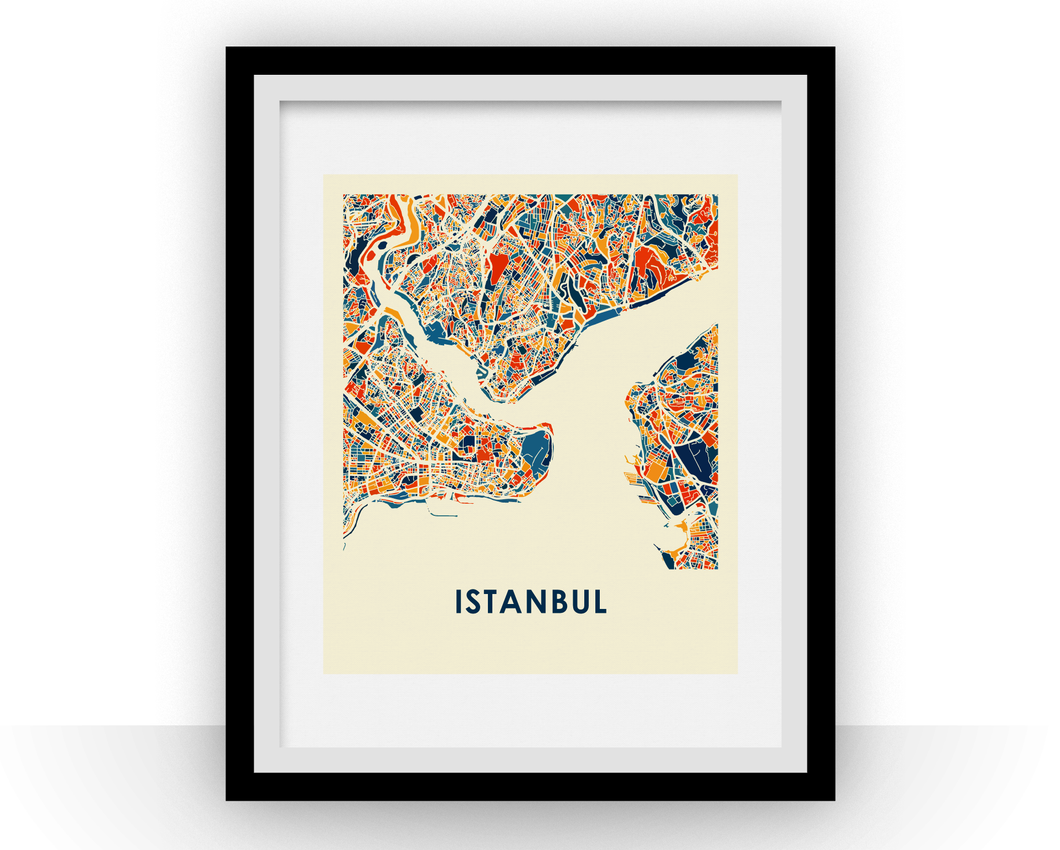 Istanbul Map Print - Full Color Map Poster