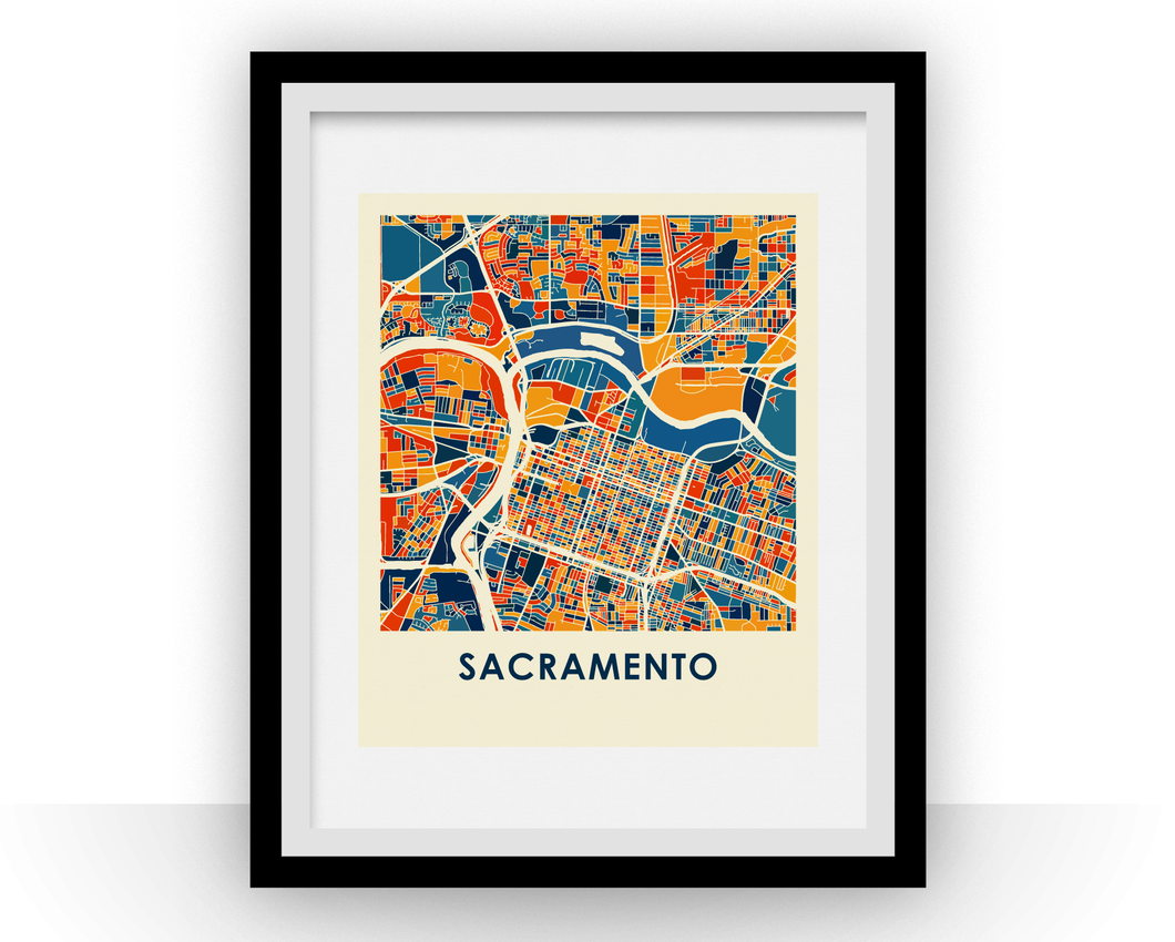 Sacramento Map Print - Full Color Map Poster
