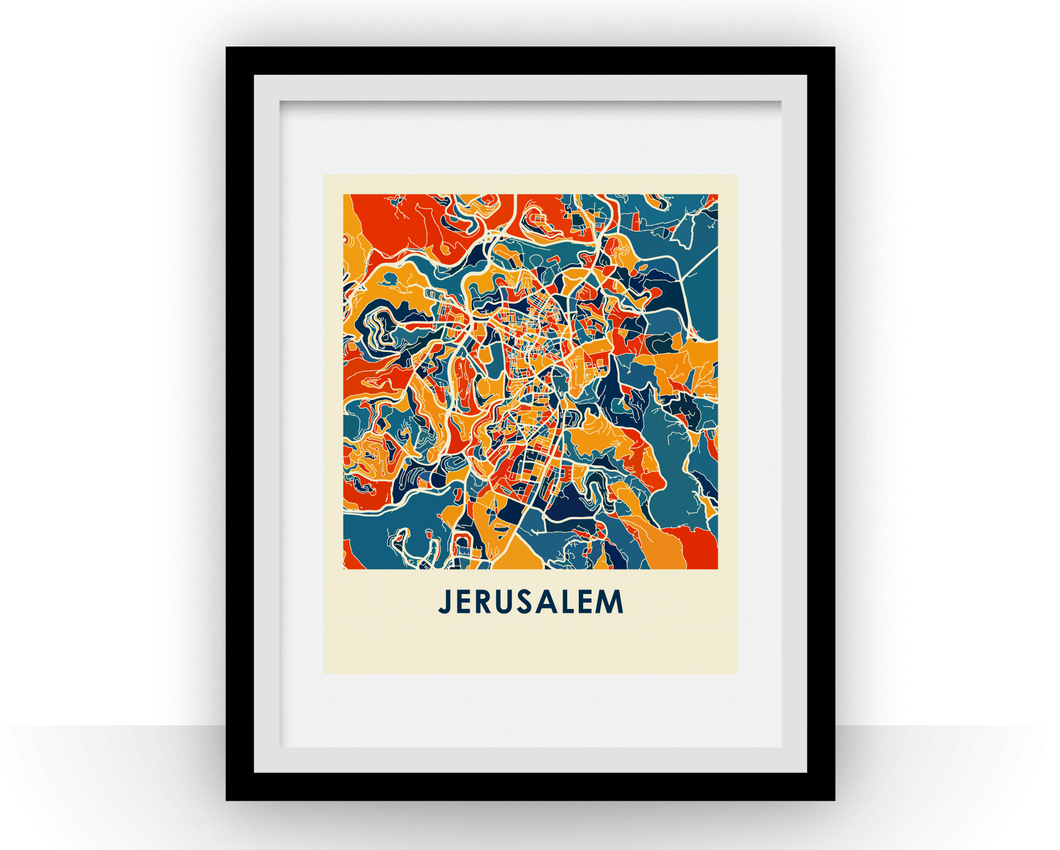 Jerusalem Map Print - Full Color Map Poster