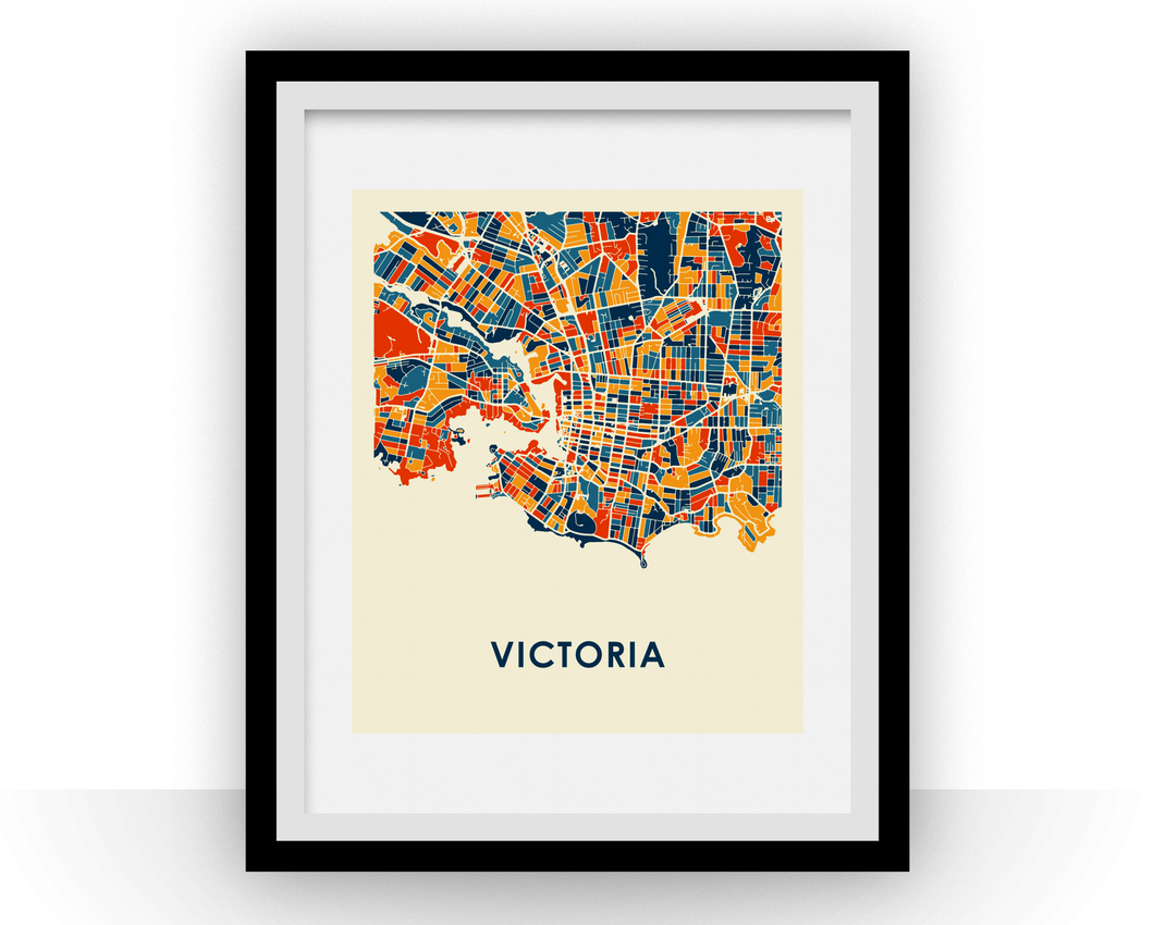 Victoria Map Print - Full Color Map Poster