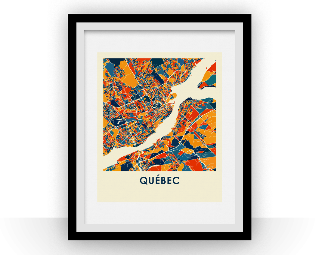 Quebec Map Print - Full Color Map Poster