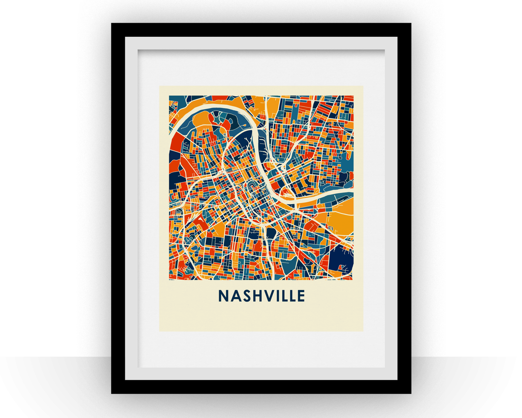 Nashville Map Print - Full Color Map Poster