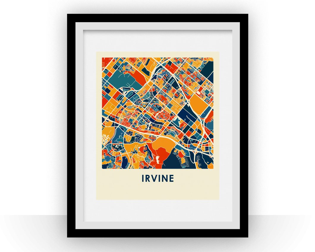 Irvine Map Print - Full Color Map Poster