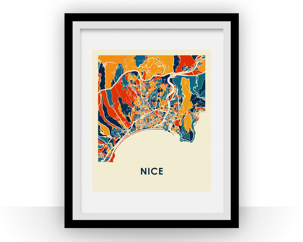 Nice Map Print - Full Color Map Poster