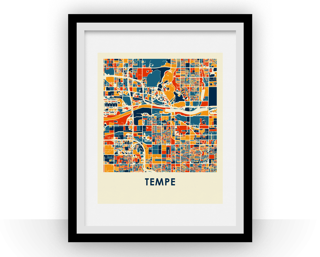 Tempe AZ Map Print - Full Color Map Poster