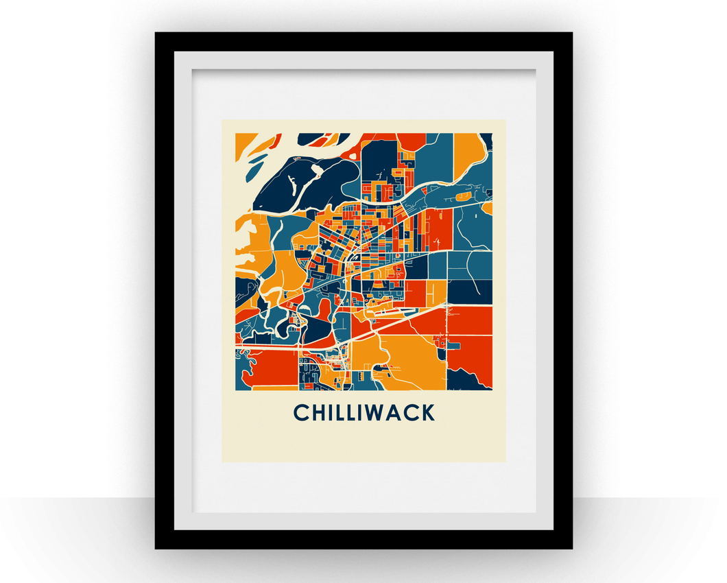 Chilliwack British Columbia Map Print - Full Color Map Poster