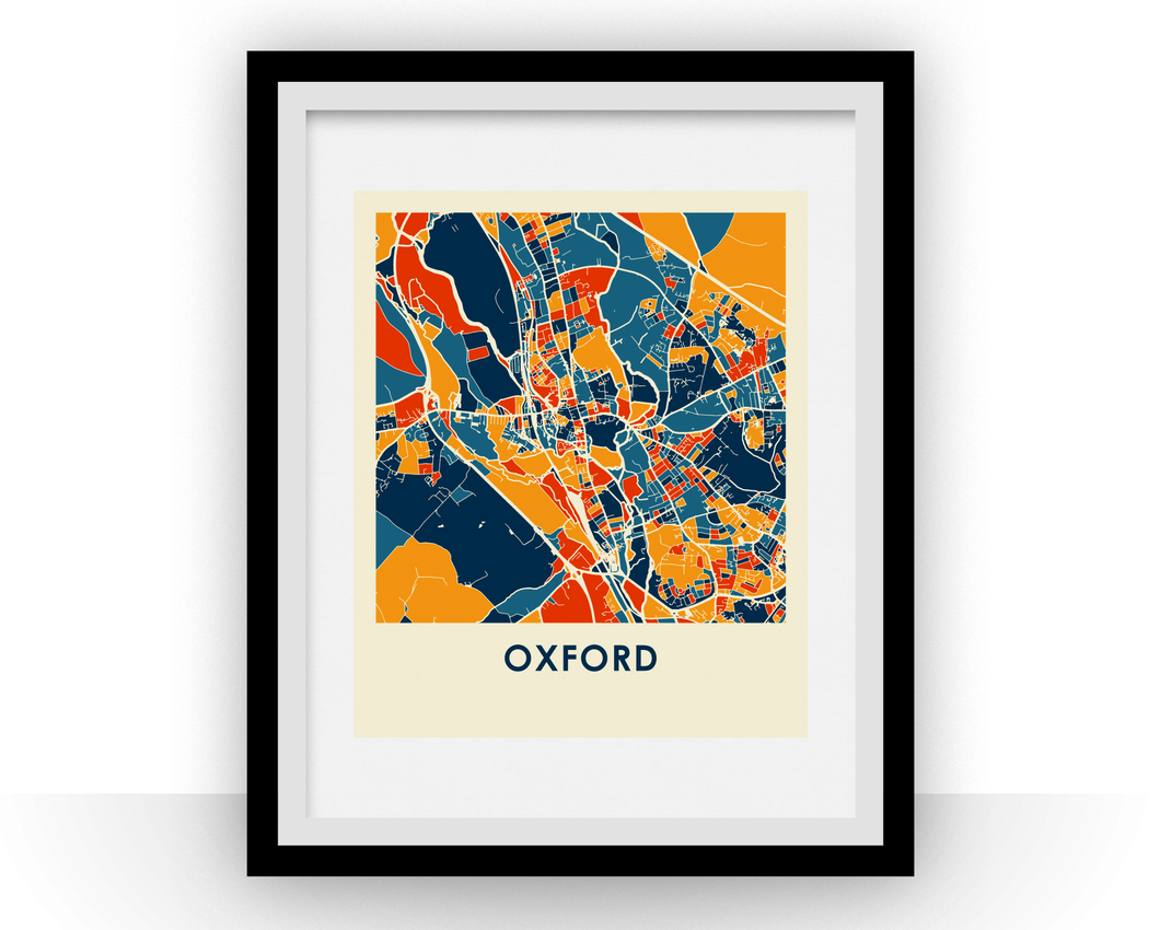 Oxford Map Print - Full Color Map Poster