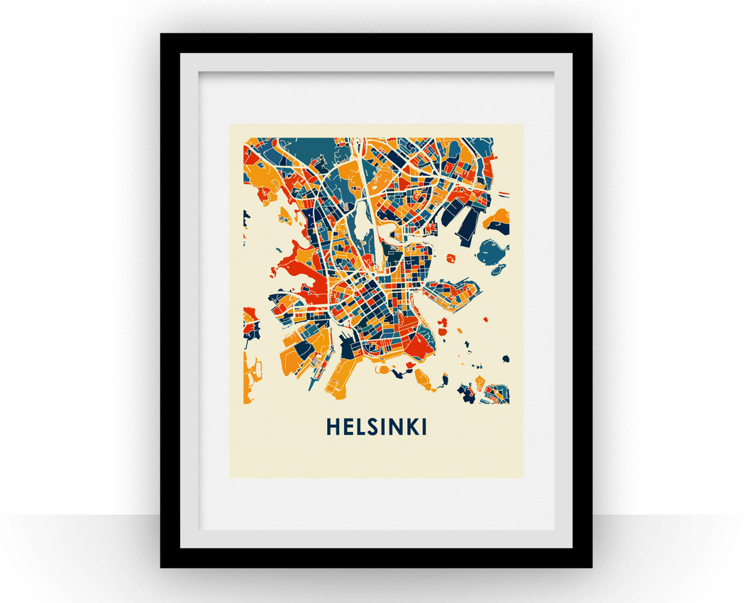 Helsinki Map Print - Full Color Map Poster