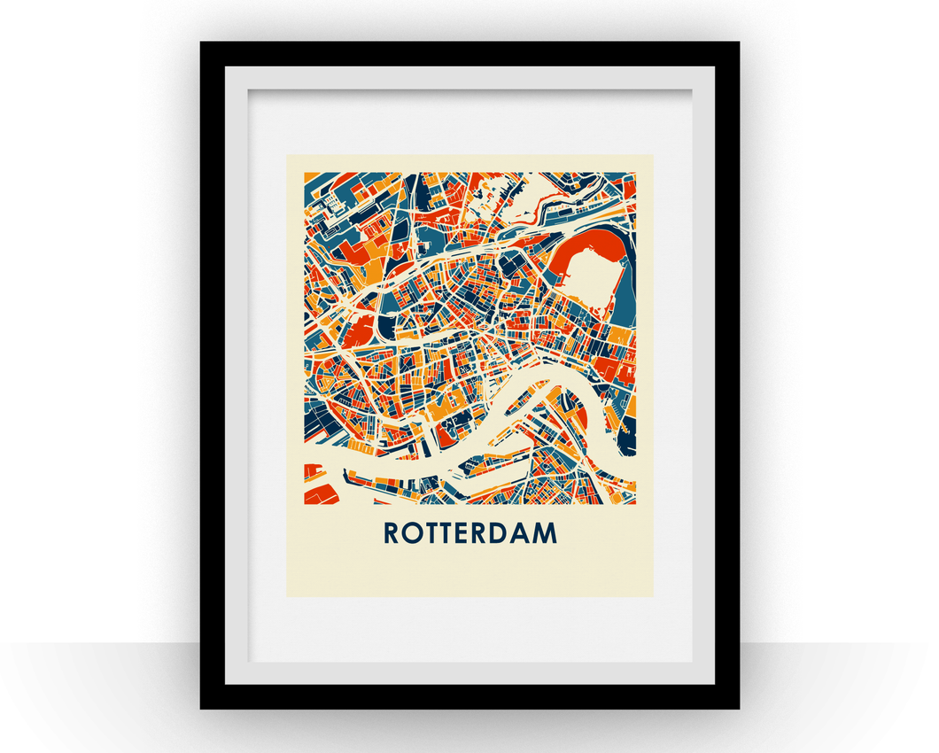 Rotterdam Map Print - Full Color Map Poster