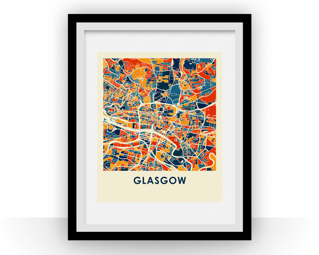 Glasgow Map Print - Full Color Map Poster