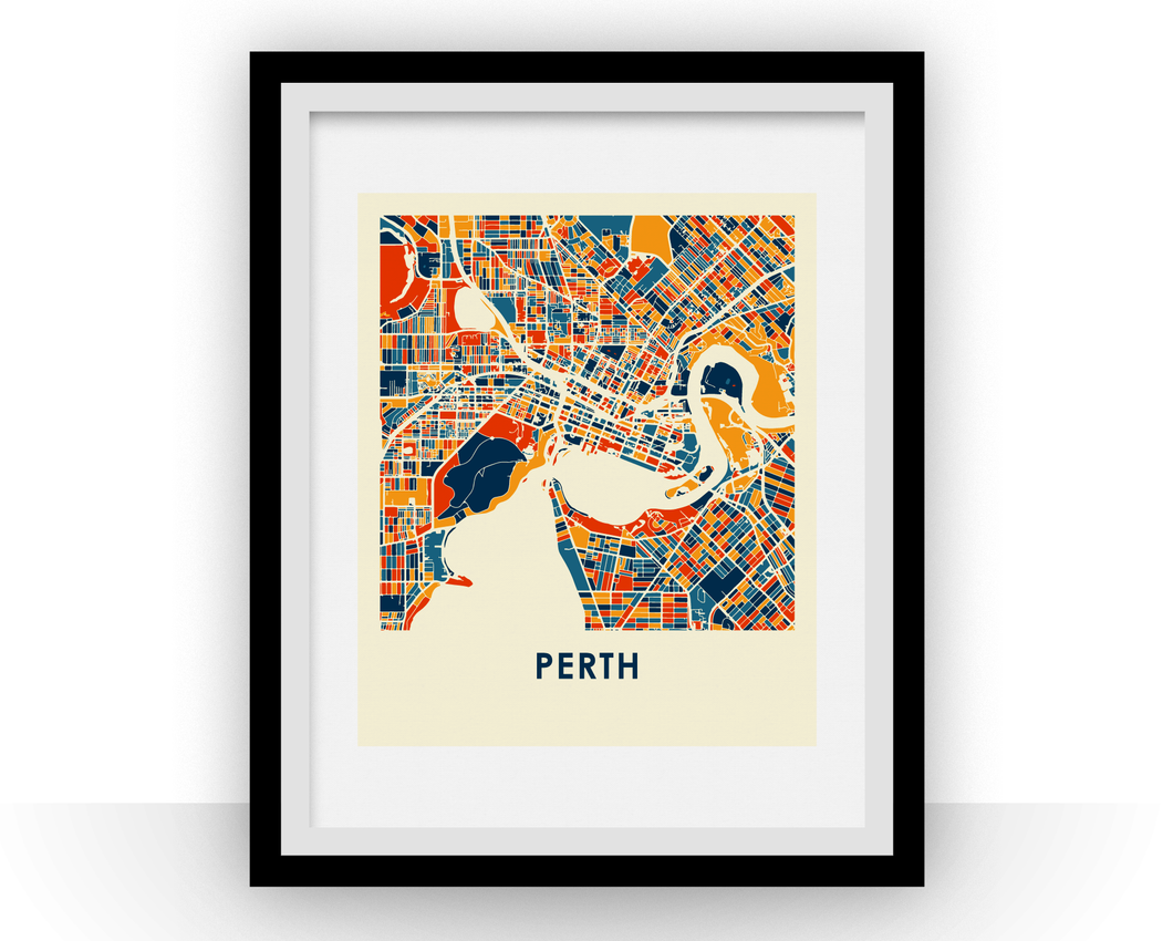 Perth Map Print - Full Color Map Poster