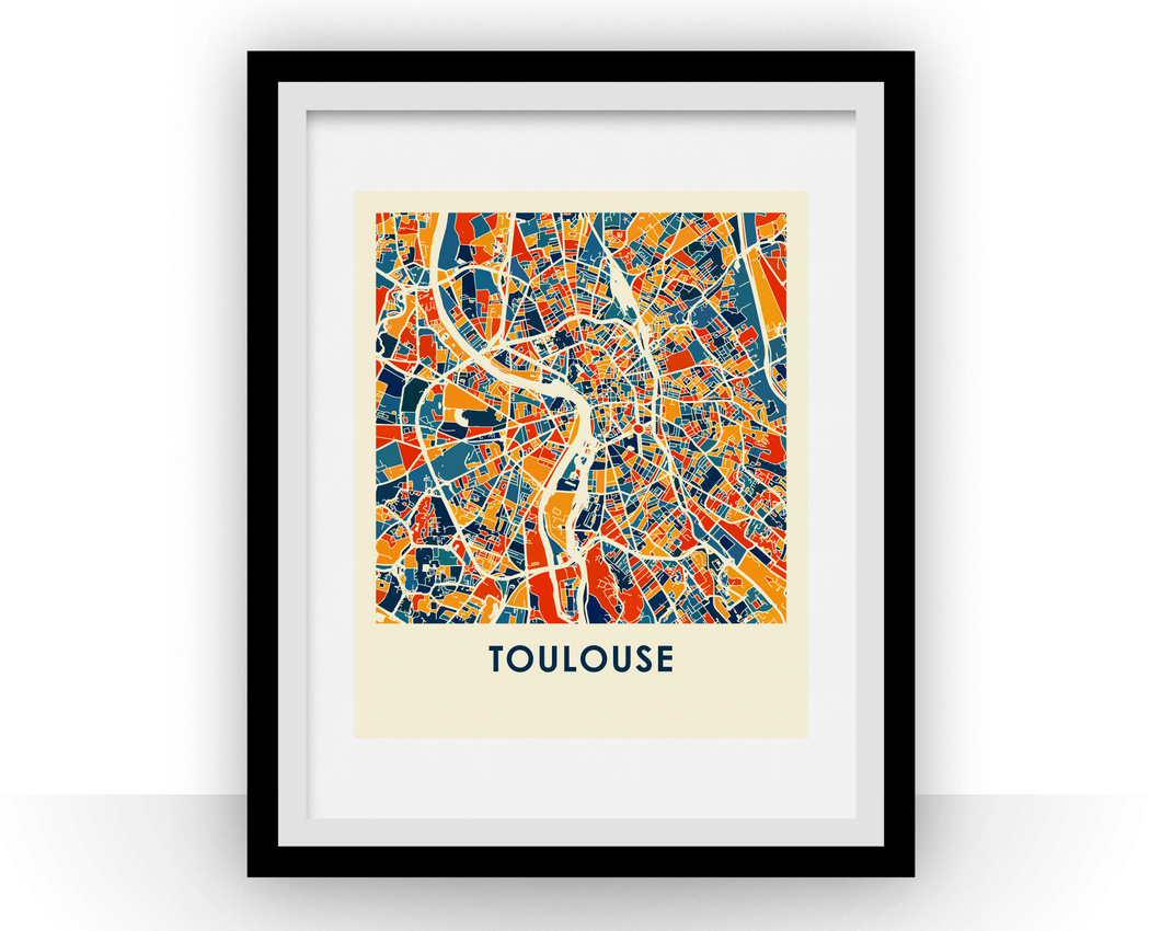 Toulouse Map Print - Full Color Map Poster
