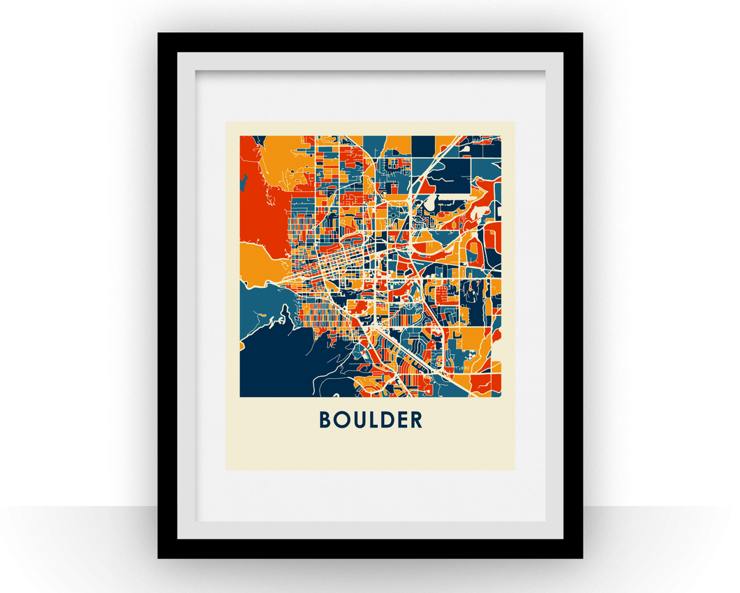 Affiche cartographique de Boulder - Style Chroma
