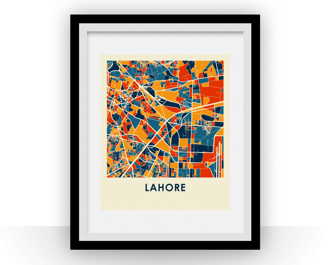 Lahore Map Print - Full Color Map Poster