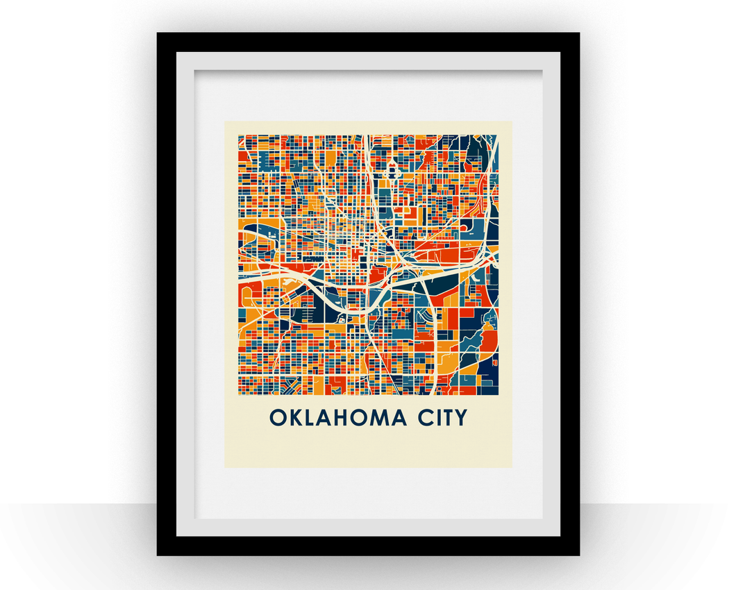 Oklahoma City Map Print - Full Color Map Poster