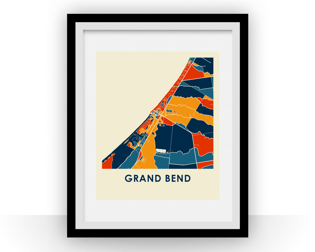 Affiche cartographique de Grand Bend ON - Style Chroma