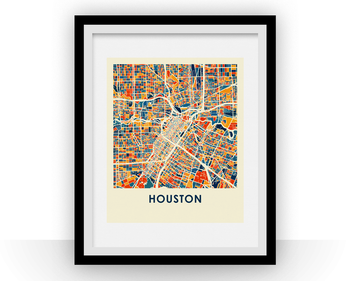 Houston Map Print - Full Color Map Poster