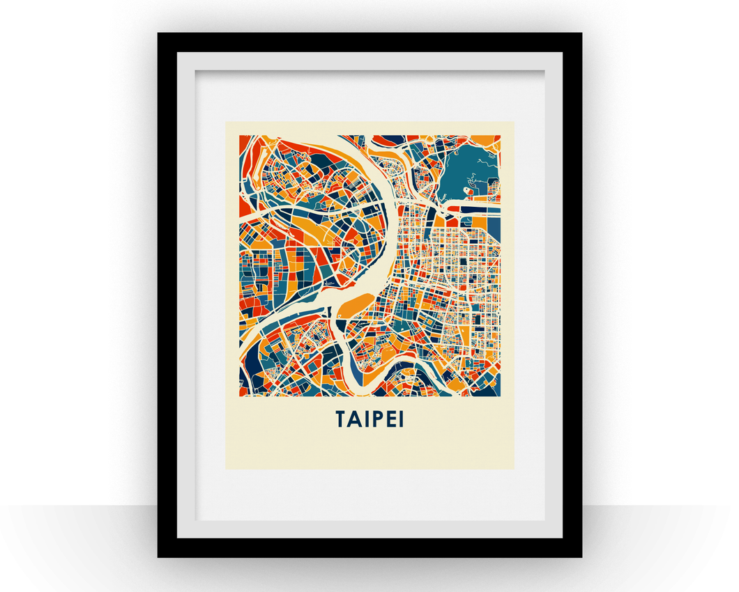 Taipei Map Print - Full Color Map Poster