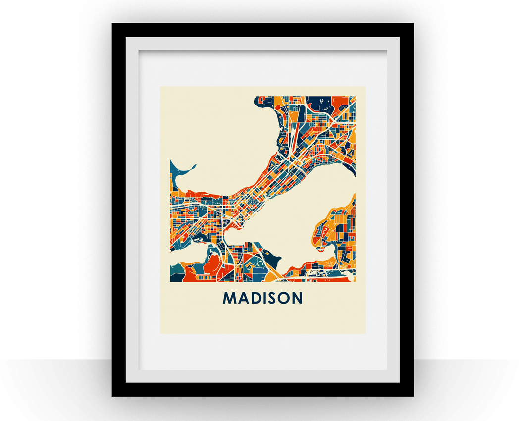 Madison Map Print - Full Color Map Poster